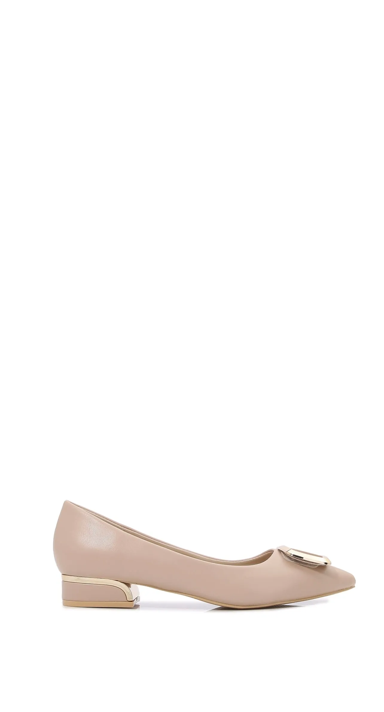 Fallon Pointed Toe Flat - Beige