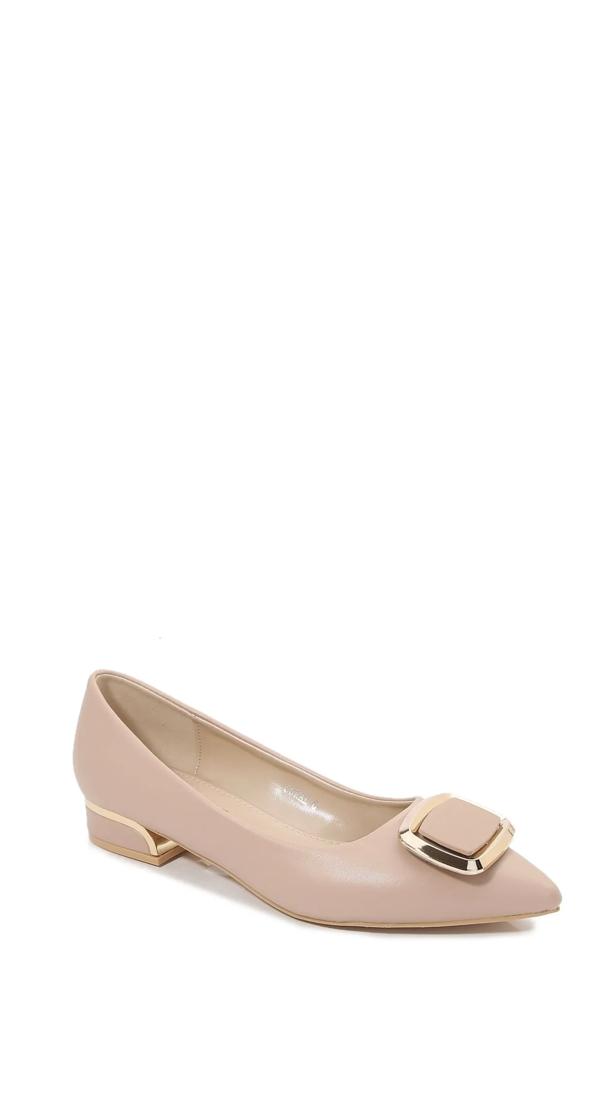 Fallon Pointed Toe Flat - Beige