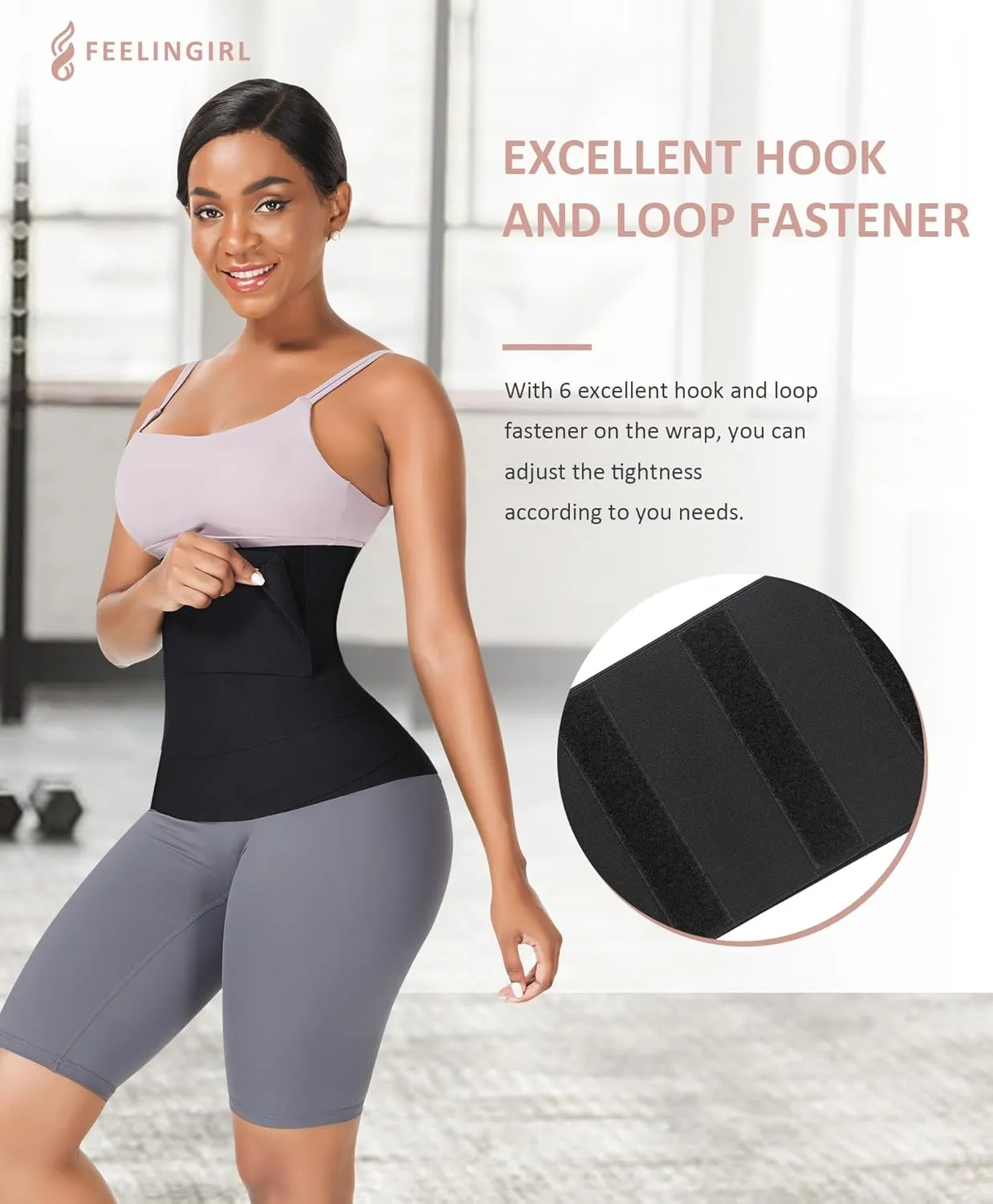 FeelinGirl Waist Trainer for Women Bandage Wrap Trimmer Belt Long Torso Tummy Wraps Belly Body Shaper Waist Trimmer Belt