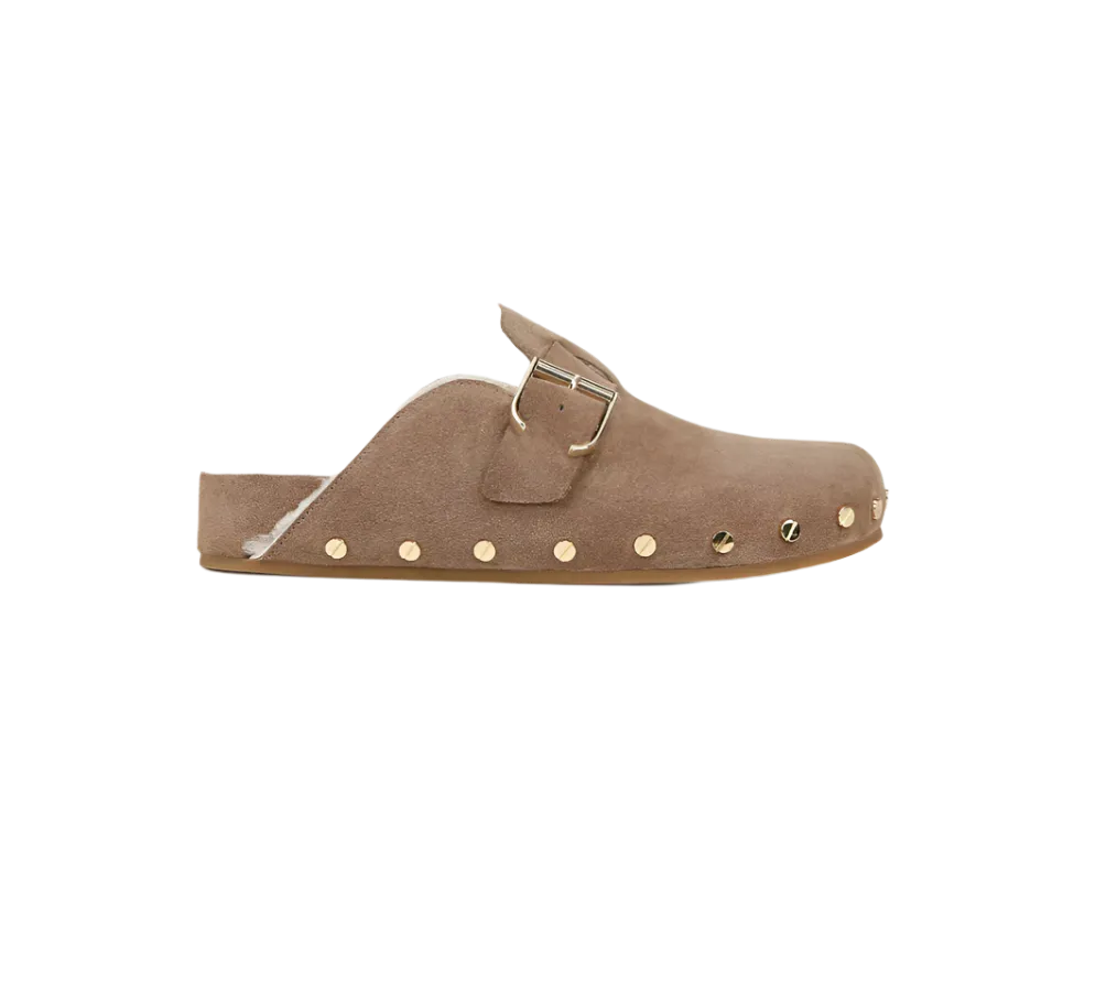 Fern Shearling Clog - Taupe