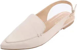 FEVERSOLE Pointed Toe Casual Slingback Flat Mules Women's Fashion Buckle Strap Slide Summer Slippers