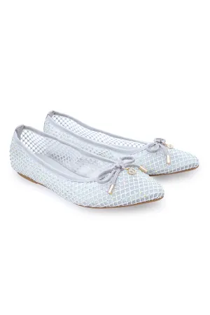 Fiona Flat Shoes - Silver