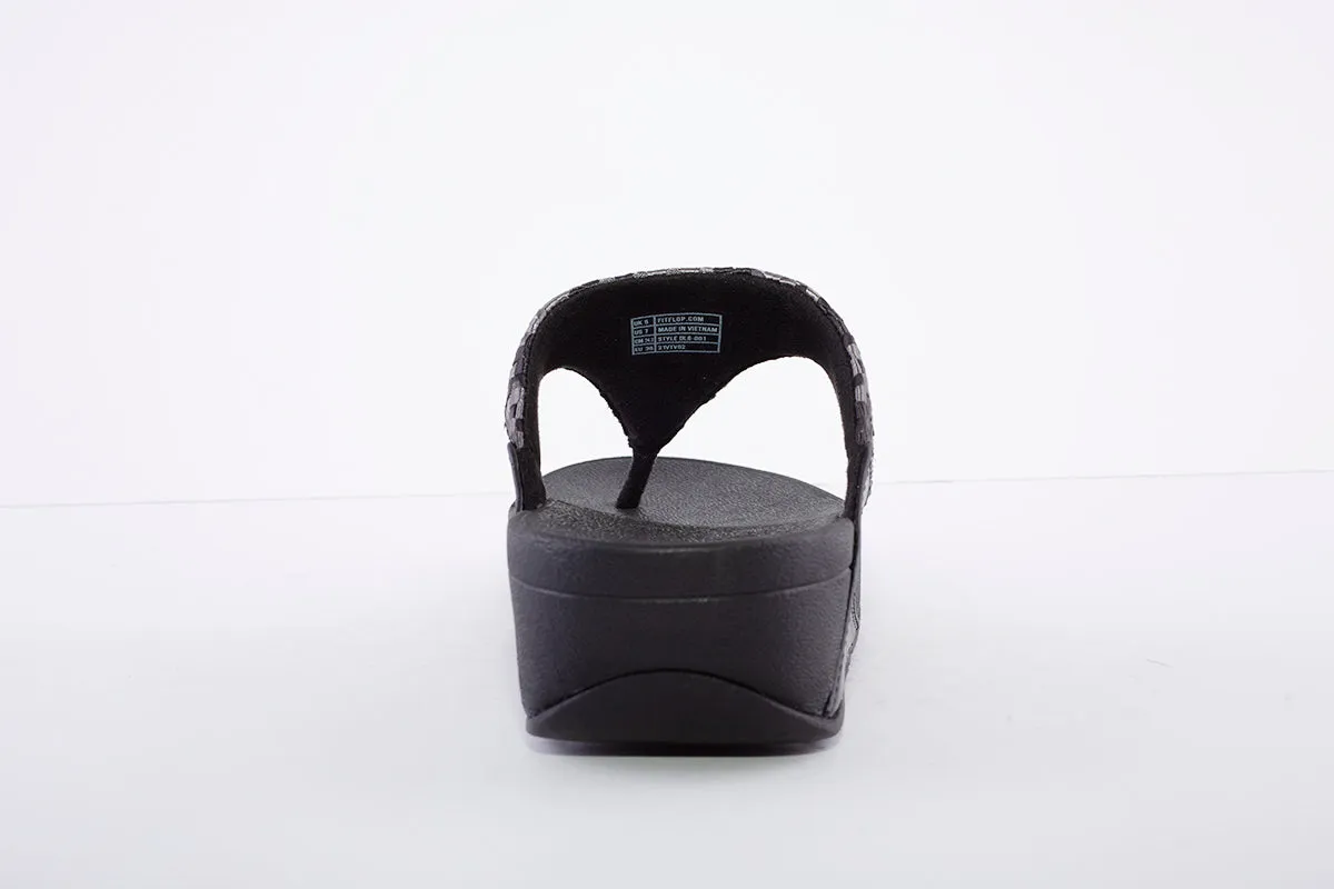 FITFLOP - LULU Silky-Weave Toe-Post Sandals Black