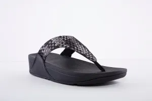 FITFLOP - LULU Silky-Weave Toe-Post Sandals Black