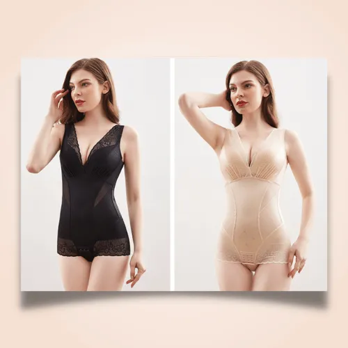 Full Body Tummy Control Butt Lifter V Front Lace Bodysuit