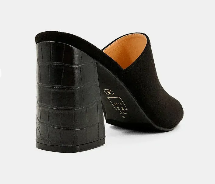 Gaia Black Suede Wedge