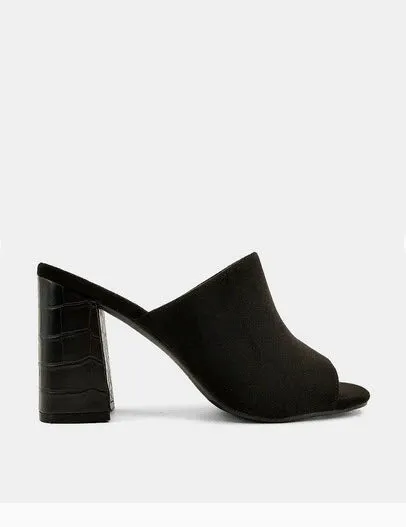 Gaia Black Suede Wedge