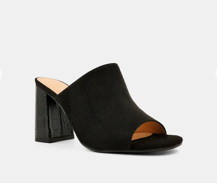 Gaia Black Suede Wedge