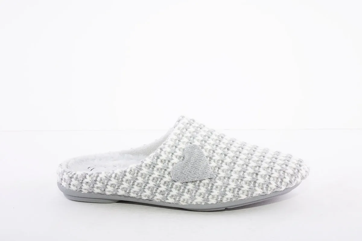 GARZON - 5501.345 FLAT KNIT MULE SLIPPER - GREY