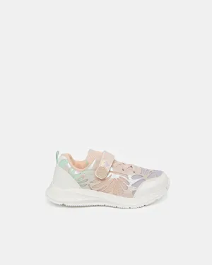 Girls Pink Colour Block Velcro Trainer
