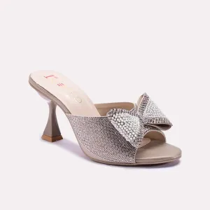Gold Pointed Heel Bridal Slippers 0412763