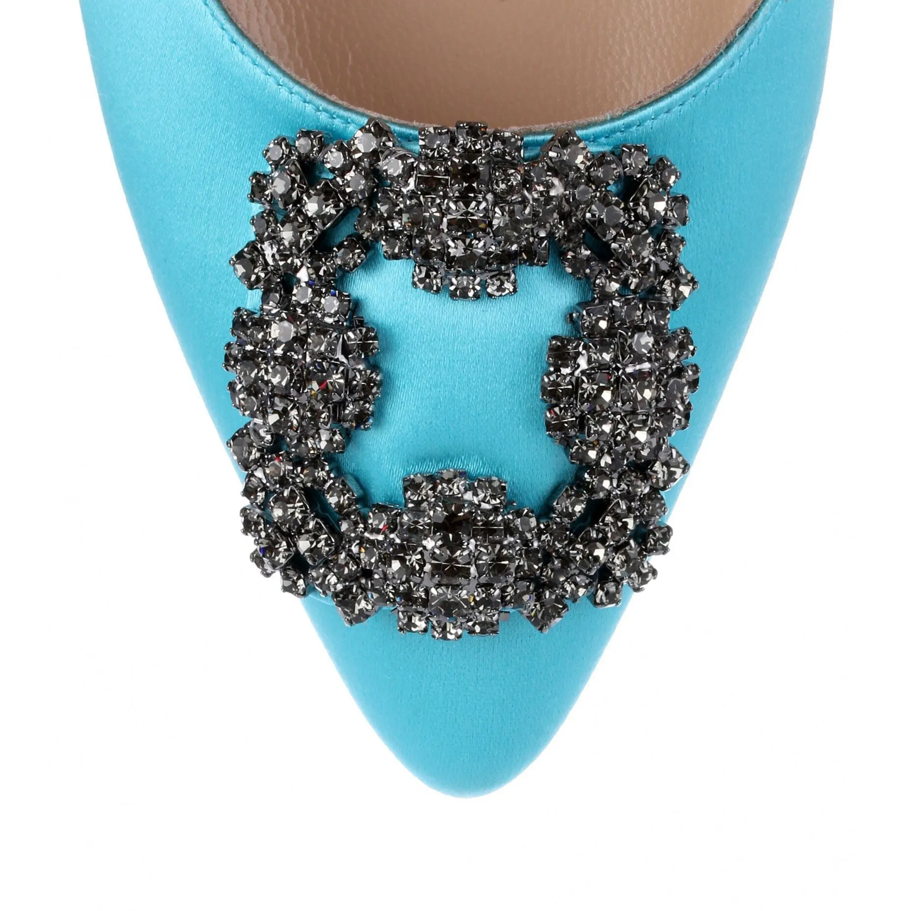 Hangisi Flat turquoise blue satin ballerina