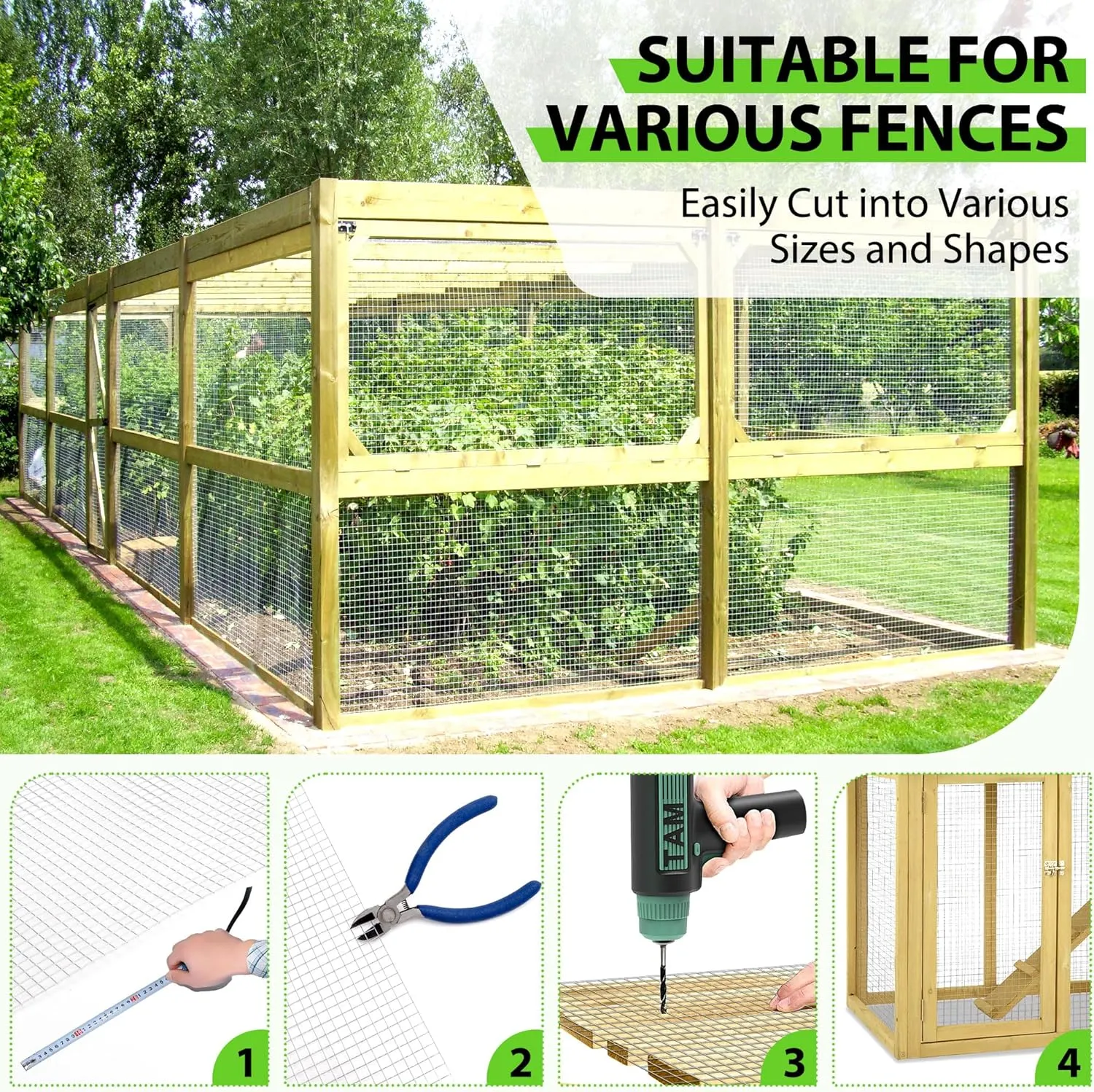 Hardware Cloth Hot Dip Galvanized After Welding,1/2 inch 24 in x 50 ft 19 Gauge,Chicken Wire,Metal Fence Mesh Wire Roll,Garden Fencing Welded Wire Mesh for Pet Enclosures,Poultry and Agricultural Use