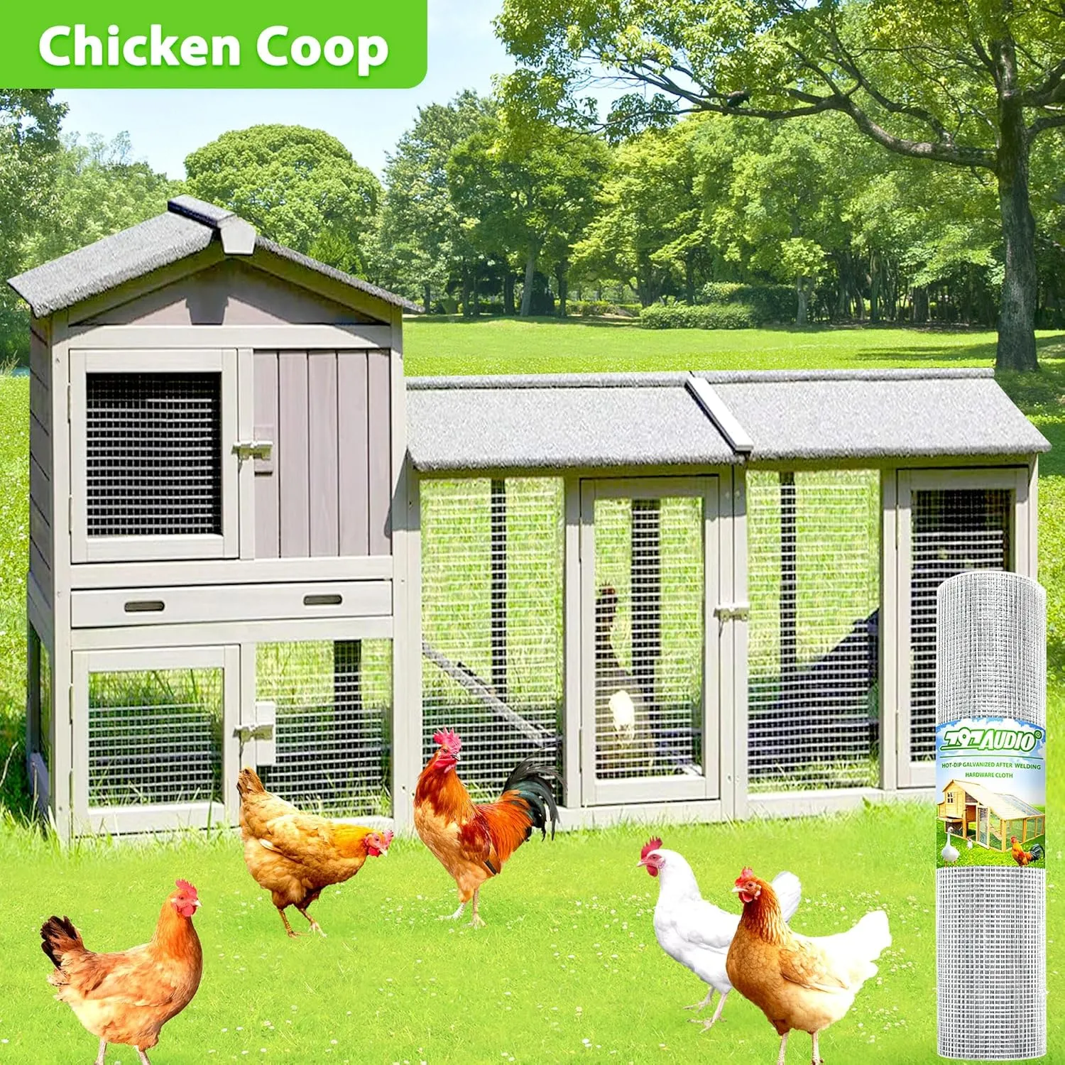 Hardware Cloth Hot Dip Galvanized After Welding,1/2 inch 24 in x 50 ft 19 Gauge,Chicken Wire,Metal Fence Mesh Wire Roll,Garden Fencing Welded Wire Mesh for Pet Enclosures,Poultry and Agricultural Use