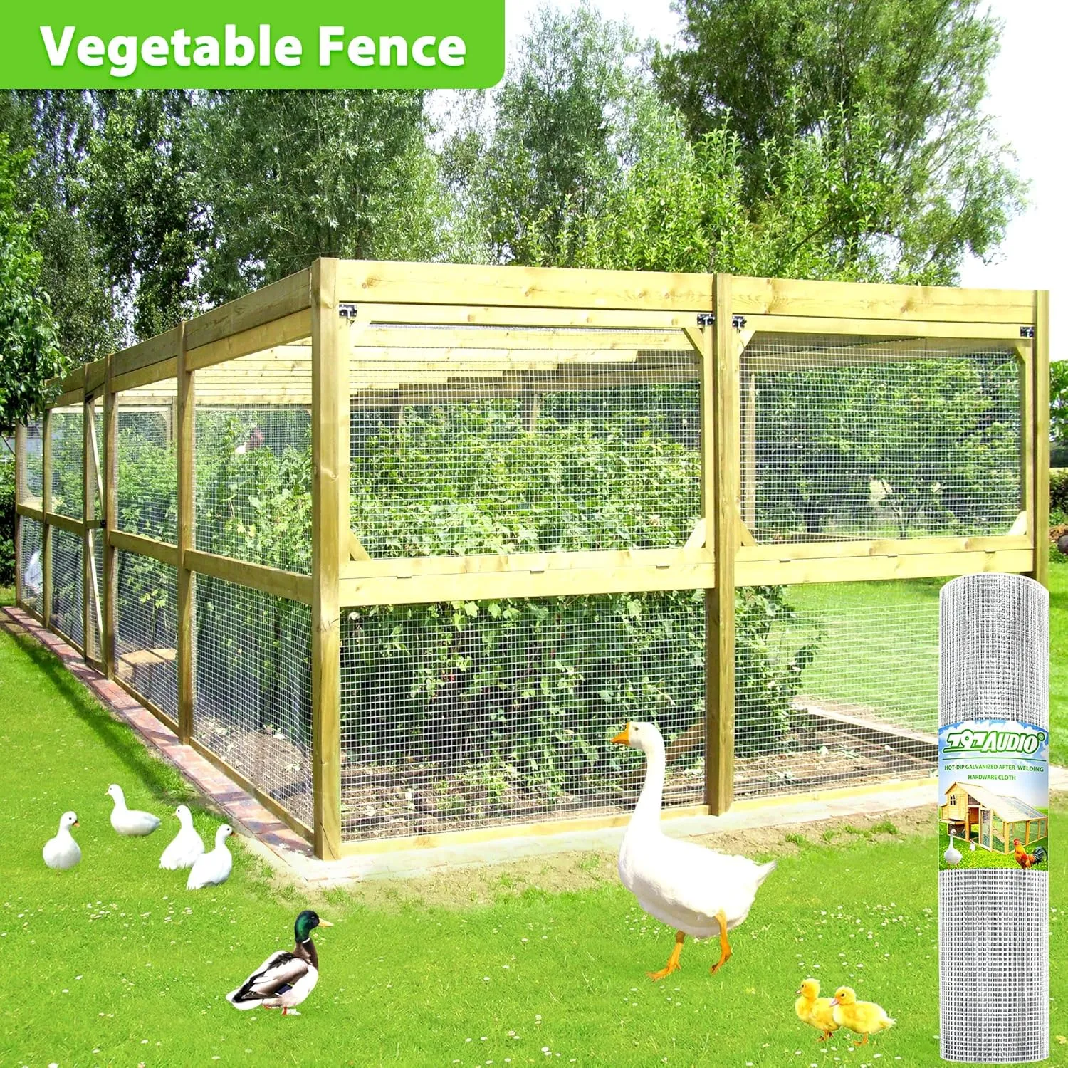 Hardware Cloth Hot Dip Galvanized After Welding,1/2 inch 24 in x 50 ft 19 Gauge,Chicken Wire,Metal Fence Mesh Wire Roll,Garden Fencing Welded Wire Mesh for Pet Enclosures,Poultry and Agricultural Use