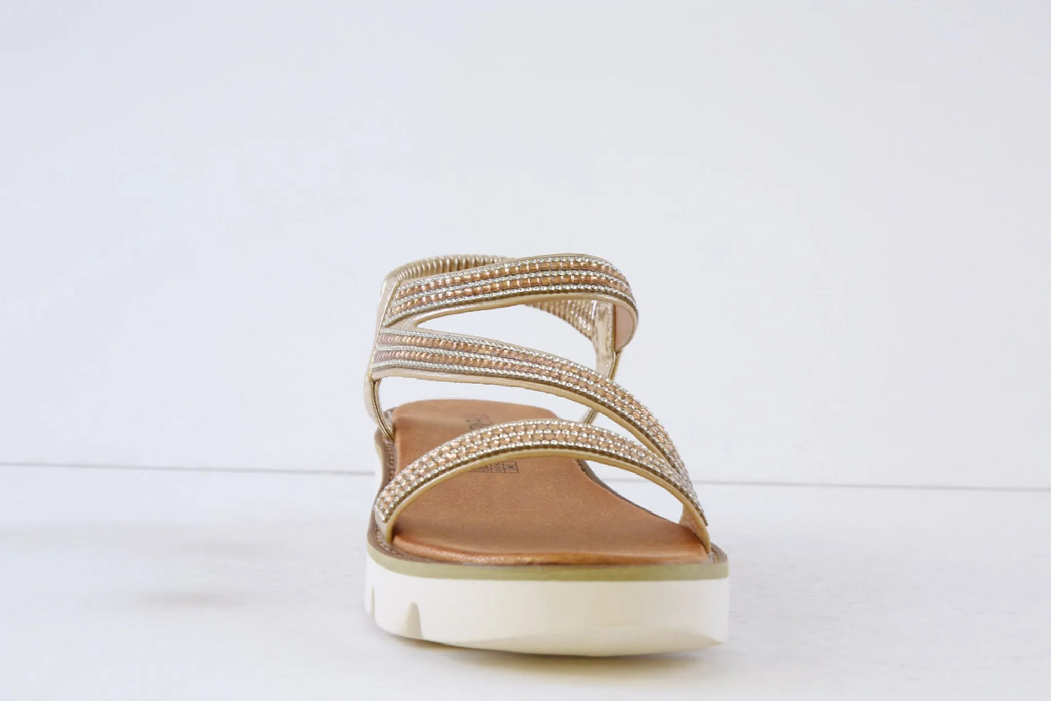 HEAVENLY FEET - FRESCO FLAT FASHION SANDAL - GOLD