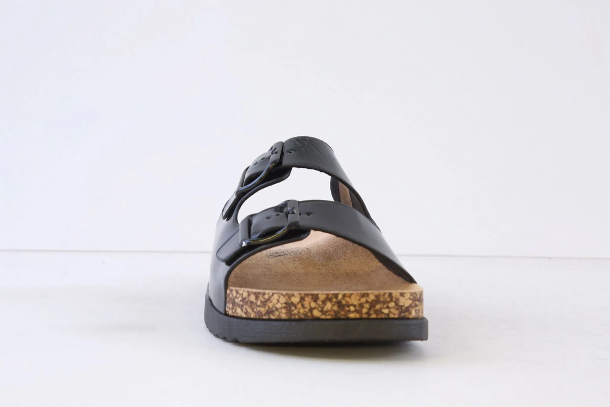 HEAVENLY FEET - TOTNES DOUBLE BUCKLE MULE - BLACK