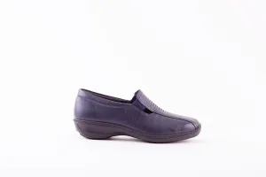 HOTTER - CALYPSO FLAT CASUAL SHOE - NAVY LEATHER