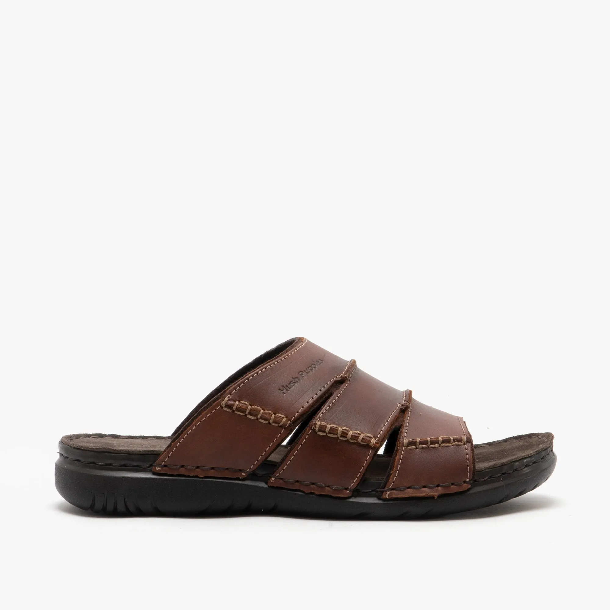 Hush Puppies CAMERON Mens Leather Mule Sandals Brown