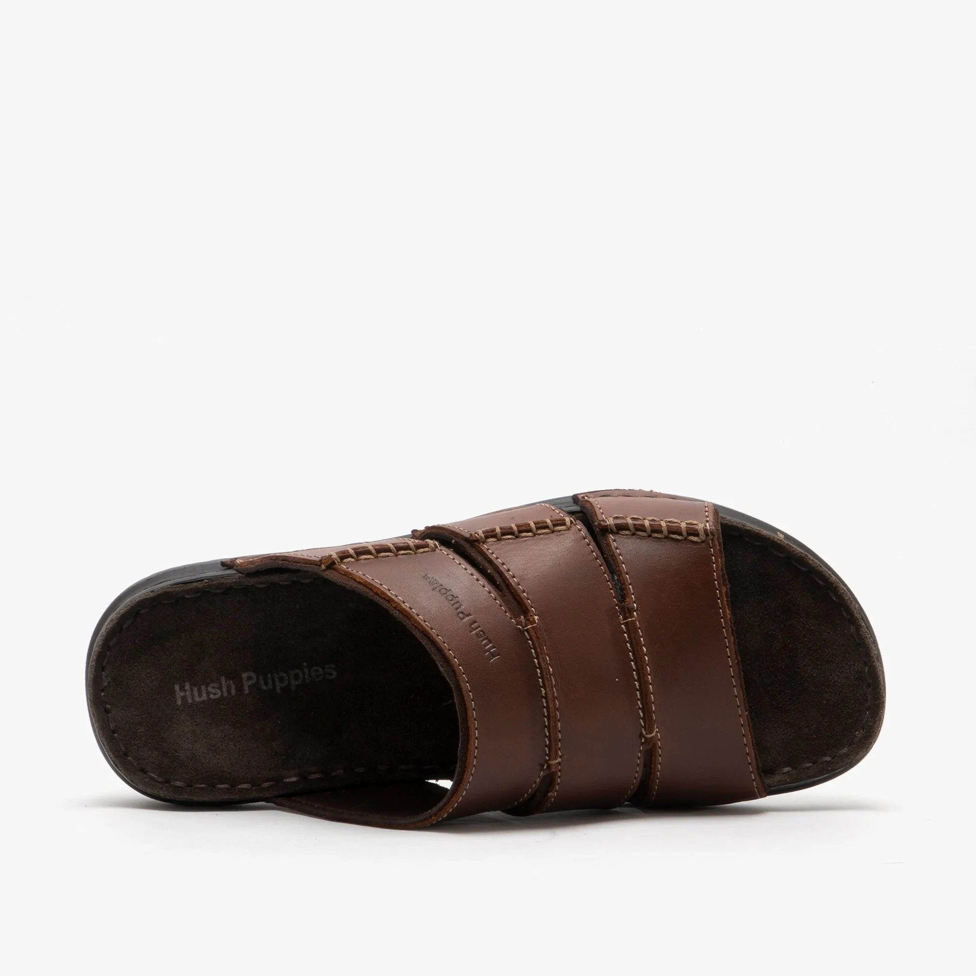 Hush Puppies CAMERON Mens Leather Mule Sandals Brown