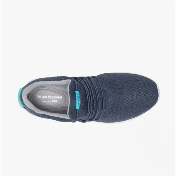 Hush Puppies GOOD Mens Recycled Mesh Slip-On Trainers Navy