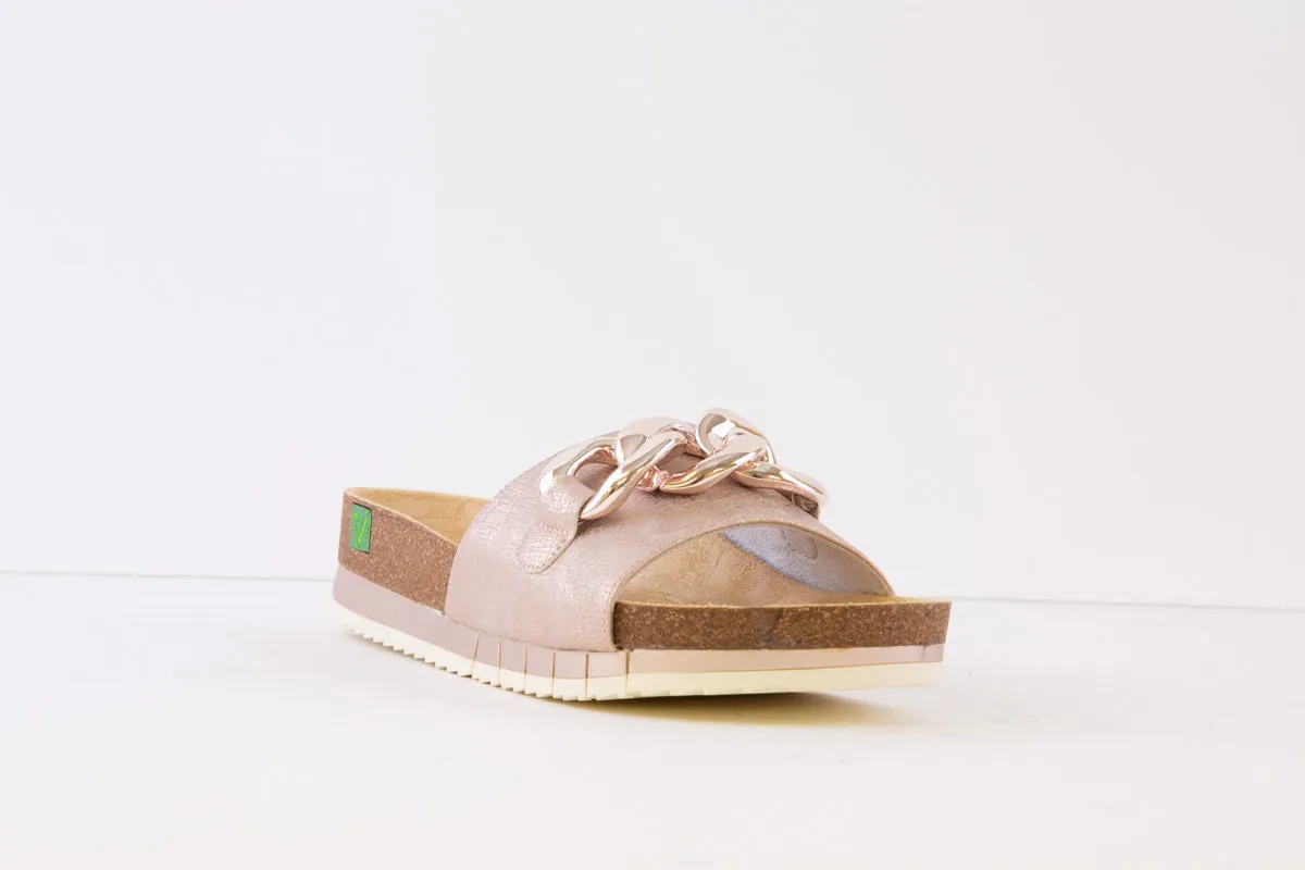 JANA SOFTLINE - 27582-595 FLAT FASHION MULE - ROSE GOLD
