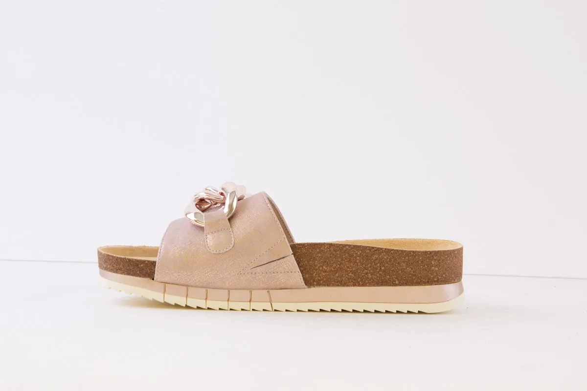 JANA SOFTLINE - 27582-595 FLAT FASHION MULE - ROSE GOLD