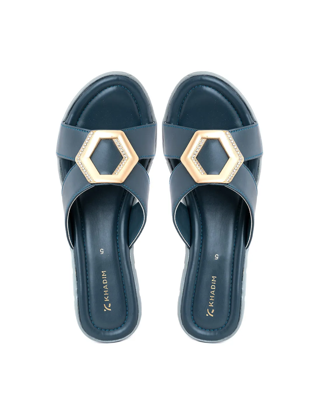 Khadim Wedge Heel Mule Slip On Sandal for Women