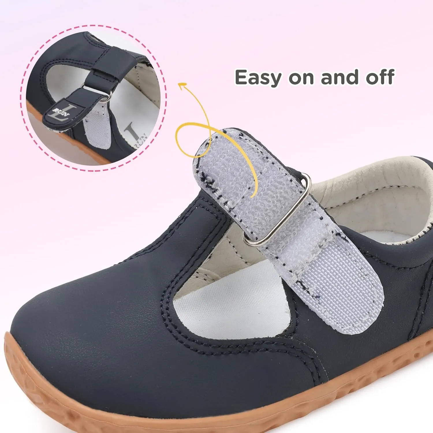 L-RUN Toddler Girls Dress Shoes Lightweight Mary Jane Shoes for Girls Anti-Slip School Shoes for Toddler Girls