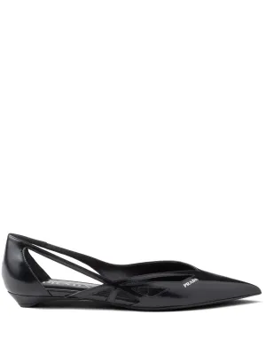 Leather Cut-out Ballerinas