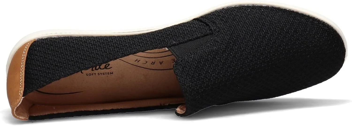 LifeStride Womens Next Level Slip-On Sneaker, Black, 7 US