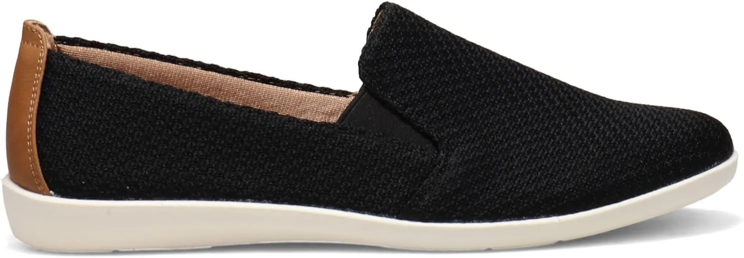 LifeStride Womens Next Level Slip-On Sneaker, Black, 8.5 US