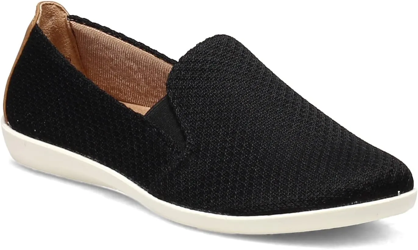 LifeStride Womens Next Level Slip-On Sneaker, Black, 8.5 US