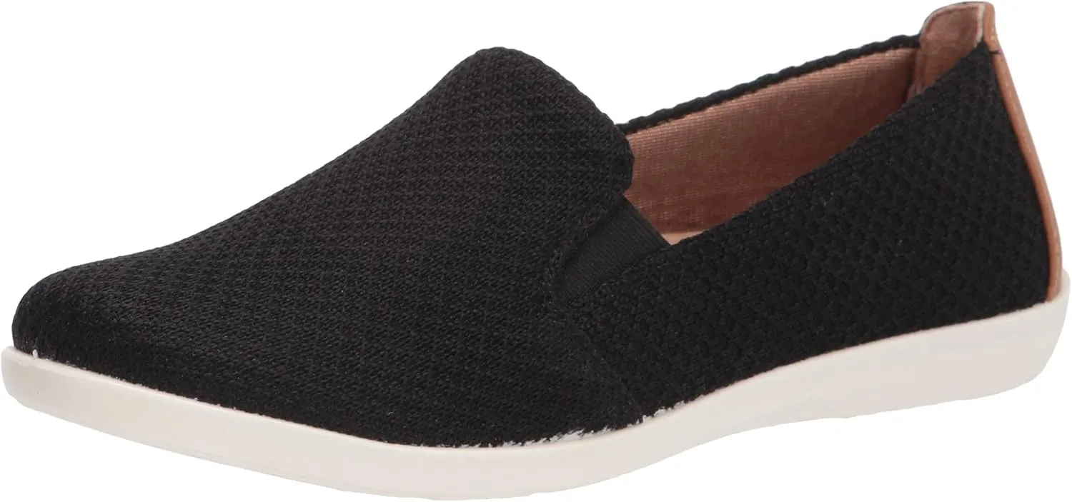 LifeStride Womens Next Level Slip-On Sneaker, Black, 8.5 US