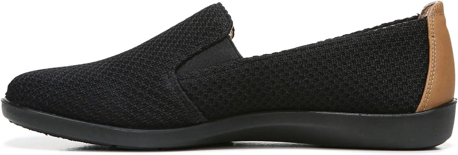 LifeStride Womens Next Level Slip-On Sneaker, Black/Black, 8 Wide US