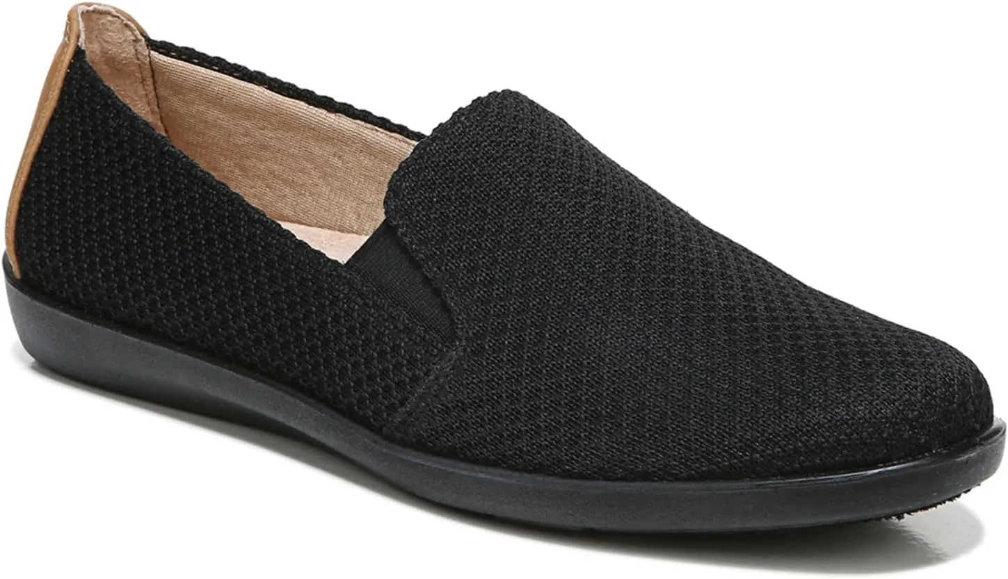LifeStride Womens Next Level Slip-On Sneaker, Black/Black, 8 Wide US