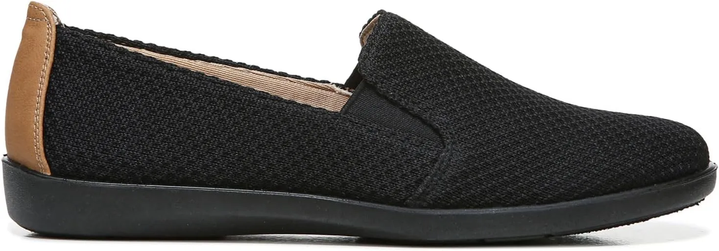 LifeStride Womens Next Level Slip-On Sneaker, Black/Black, 8 Wide US