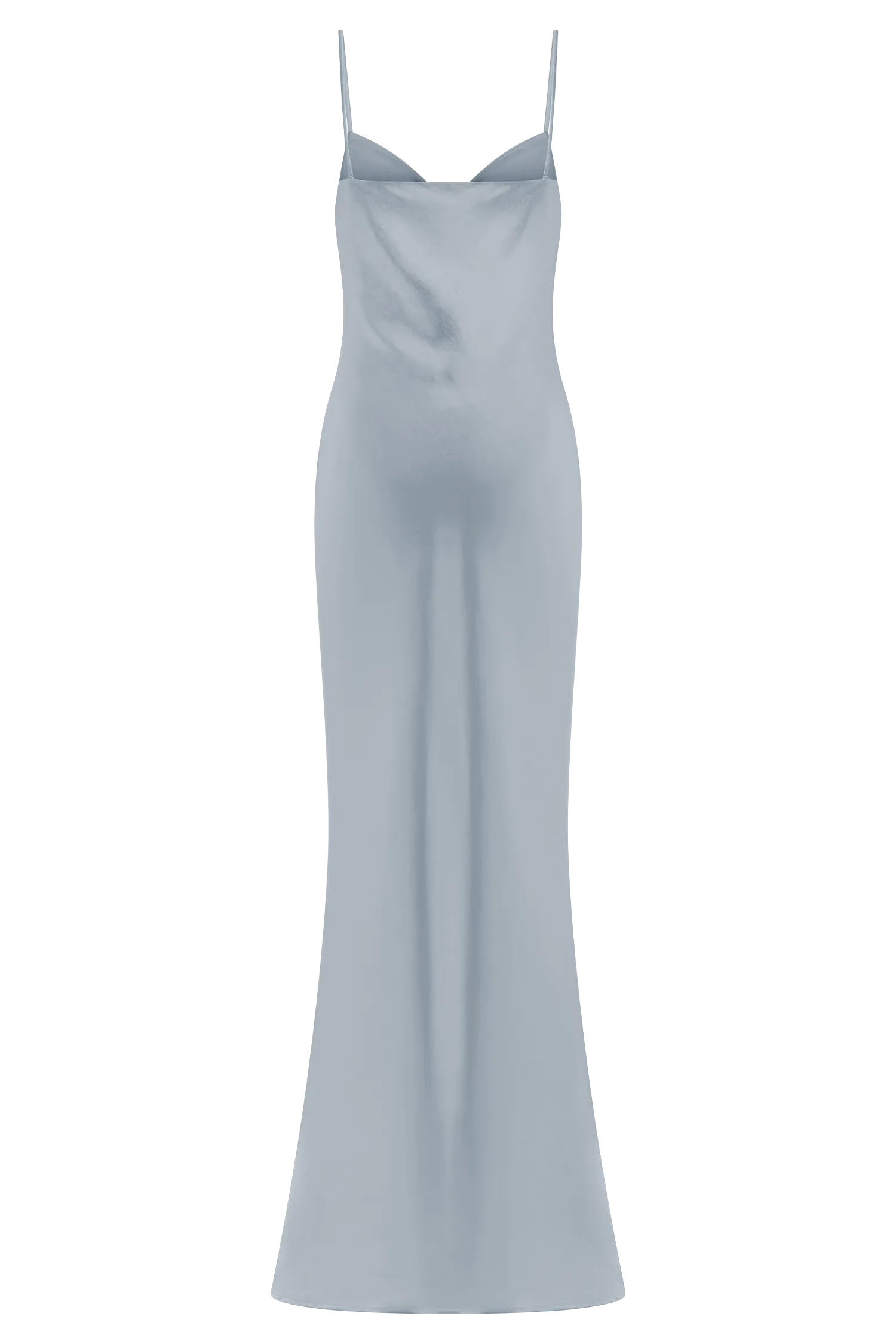 Lilly Sweetheart Satin Maxi Dress - Frosted Blue