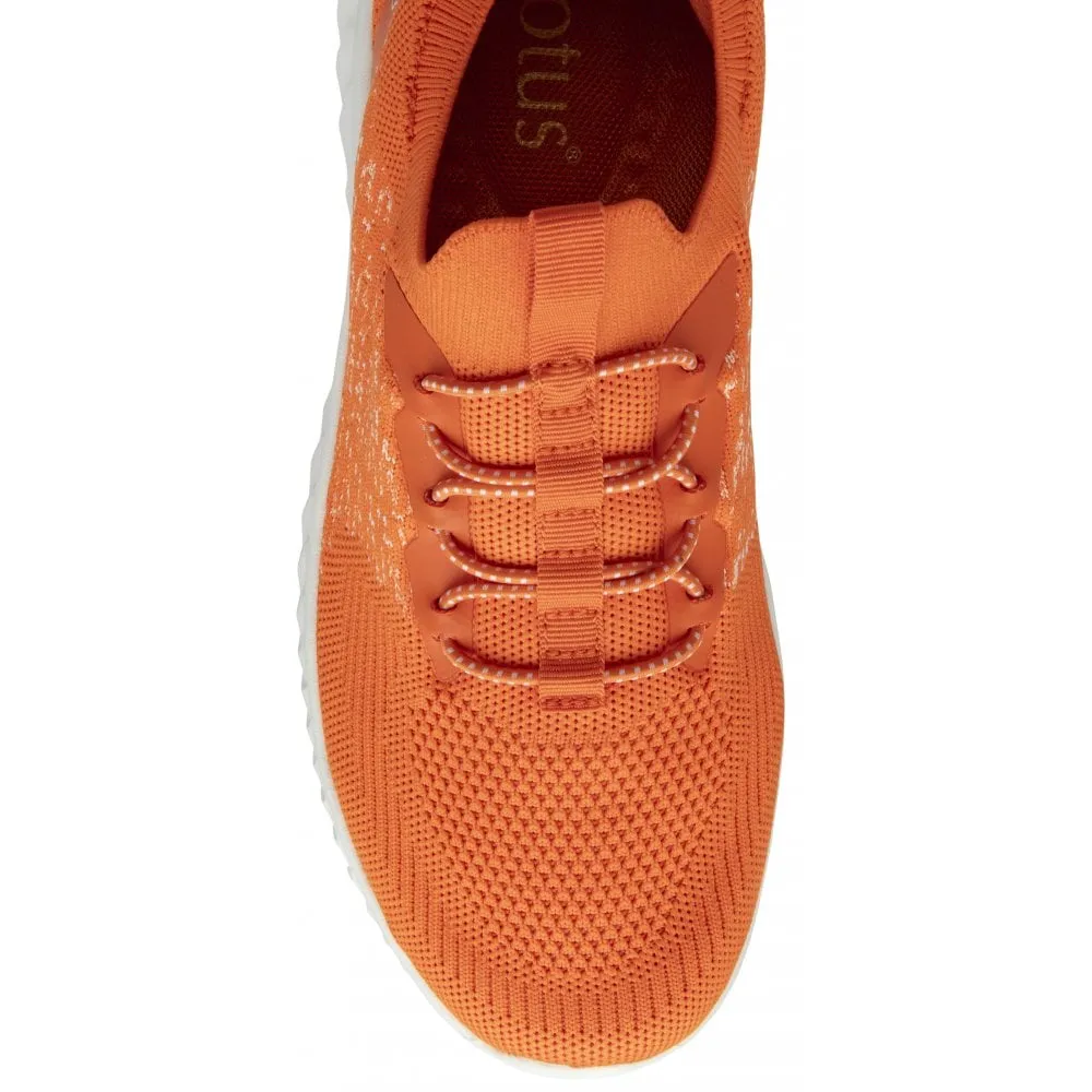 Lotus Girona Women's Bright Lightweight Slip On Casual Trainer Orange