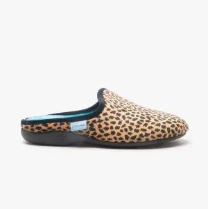 Lunar GHANA Womens Mule Slippers Cheetah Brown