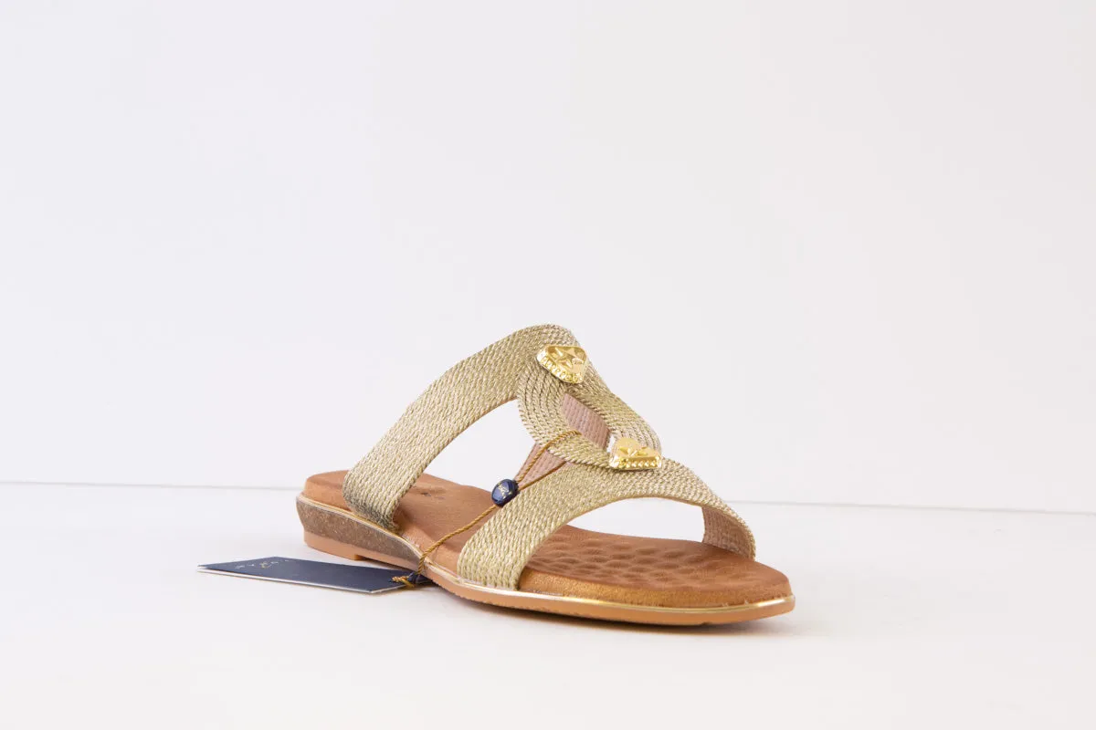 LUNAR - JLH395 CALOW-FLAT FASHION MULE - GOLD