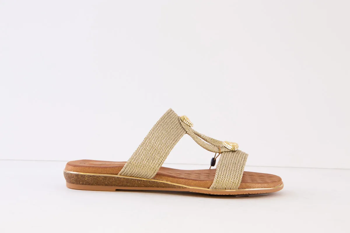 LUNAR - JLH395 CALOW-FLAT FASHION MULE - GOLD