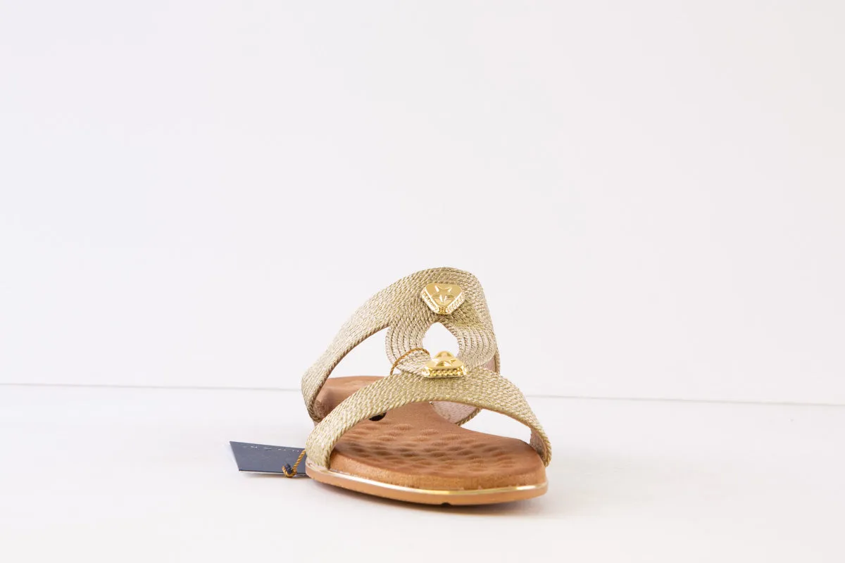 LUNAR - JLH395 CALOW-FLAT FASHION MULE - GOLD