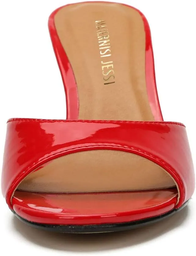 MAIERNISI JESSI Unisex Men's Women's Kitten Heel Mules Slide Slip On Dress Sandals