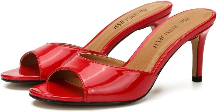 MAIERNISI JESSI Unisex Men's Women's Kitten Heel Mules Slide Slip On Dress Sandals