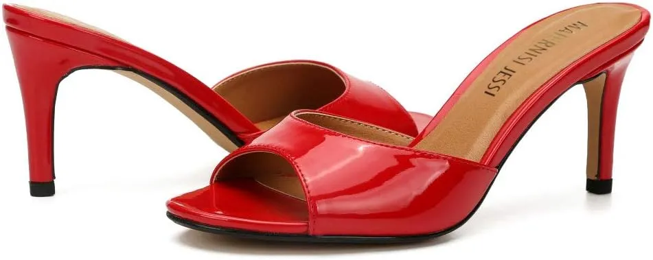 MAIERNISI JESSI Unisex Men's Women's Kitten Heel Mules Slide Slip On Dress Sandals