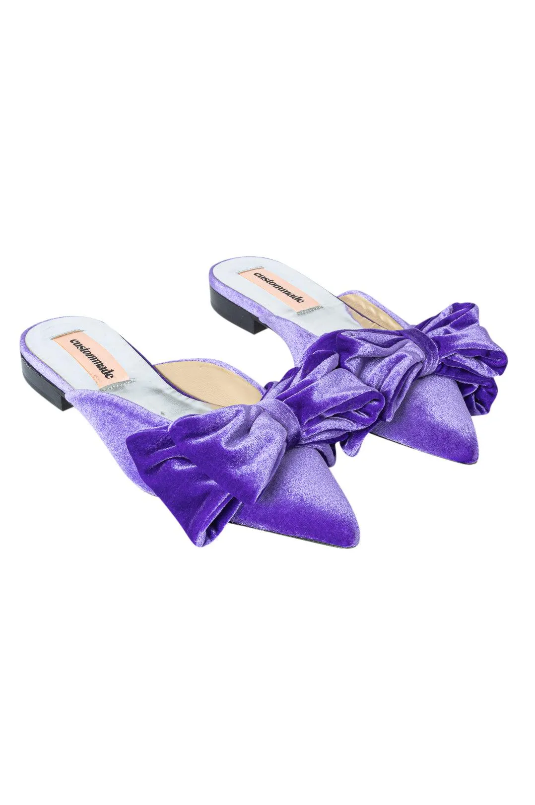 Marbel Velvet pointed flat sandals
