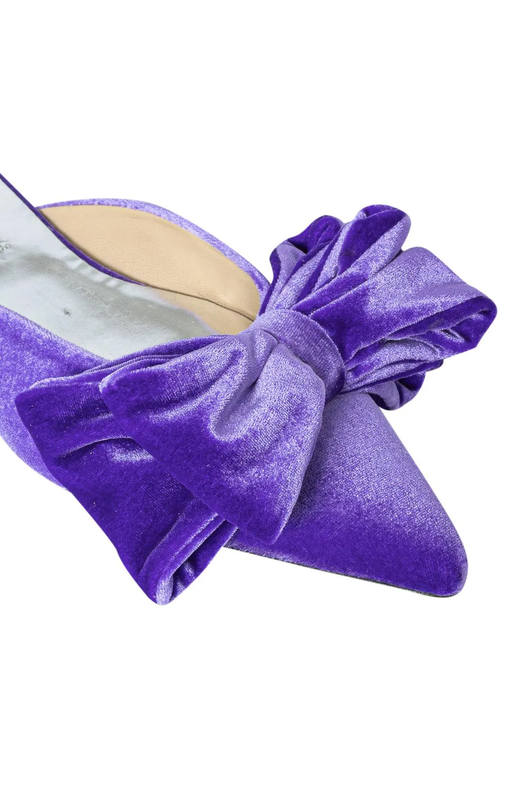 Marbel Velvet pointed flat sandals