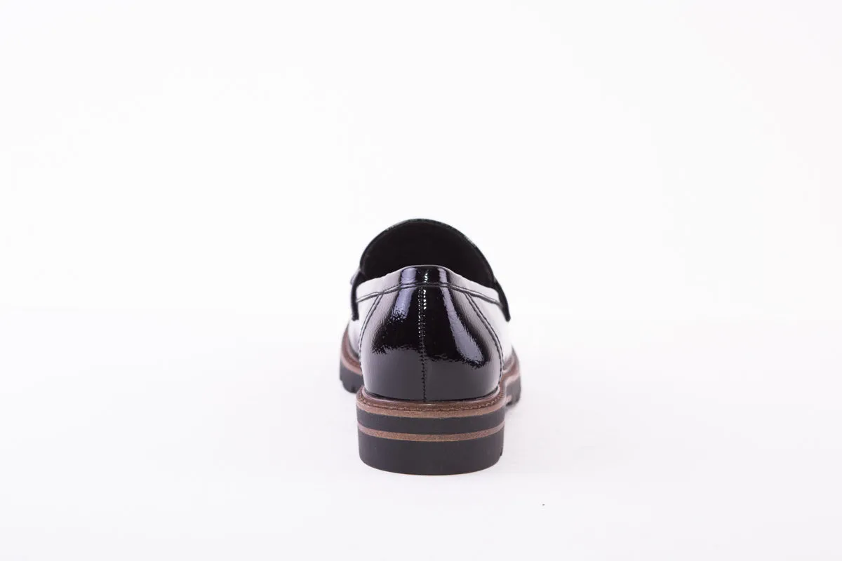 MARCO TOZZI - 24704-018 FLAT LOAFER - BLACK PATENT