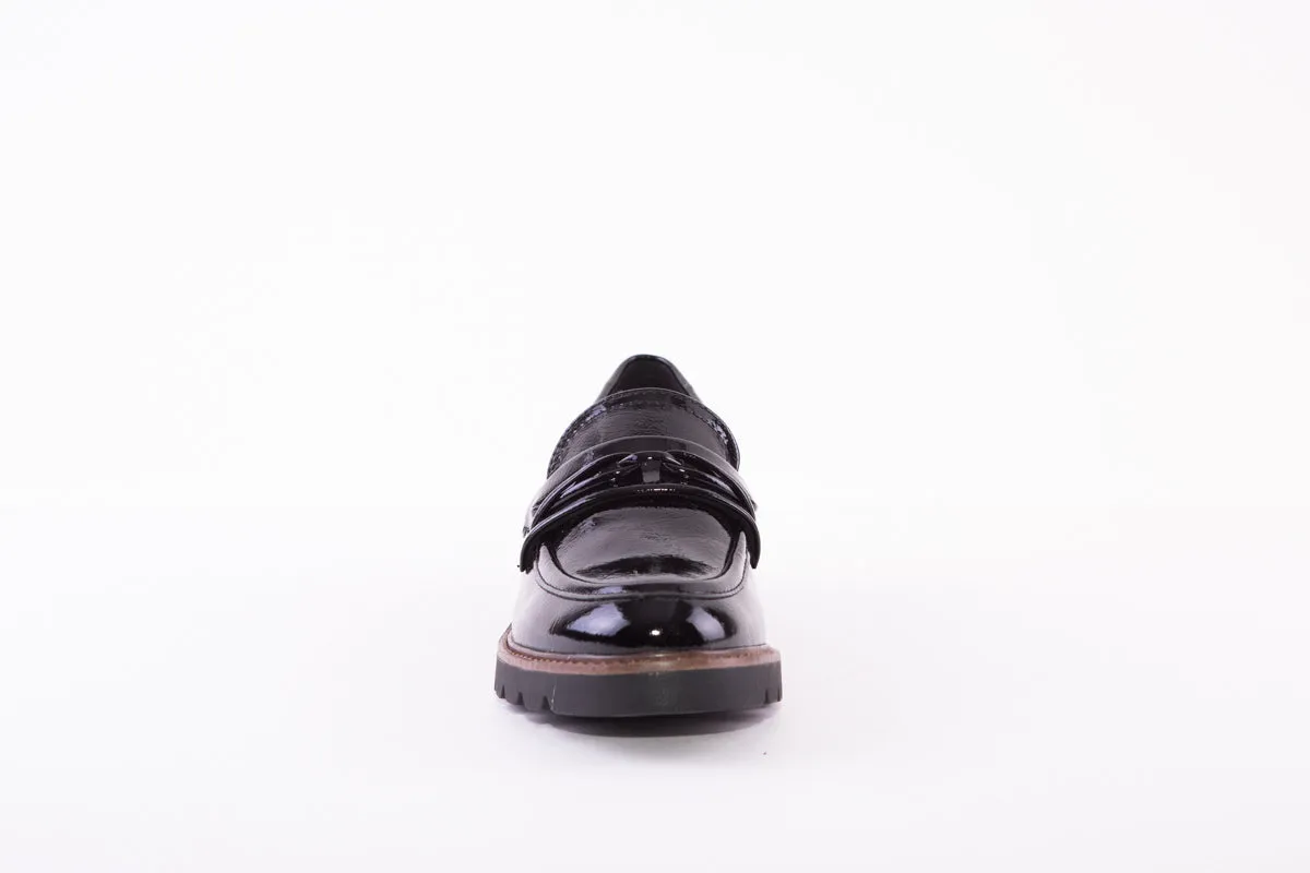 MARCO TOZZI - 24704-018 FLAT LOAFER - BLACK PATENT